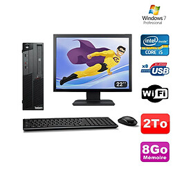 PC Lenovo M90P 5864 Core i5-650 3.2GHz 8Go 2000Go Graveur WIFI W7 + Ecran 22"" · Occasion 