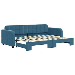 Maison Chic Lit d'appoint | Lit de jour avec lit gigogne | Lit de repos bleu 80x200 cm velours -GKD55687