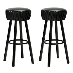 vidaXL Chaises de bar lot de 2 noir similicuir