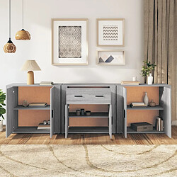 Avis Maison Chic Lot de 3 Commode Buffet - Meuble de rangements Sonoma gris Bois d'ingénierie -GKD57696