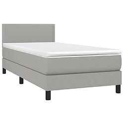 Avis Sommier à lattes et LED,Cadre à lattes de lit avec matelas pour Adulte Gris clair 90x190cm -MN87979