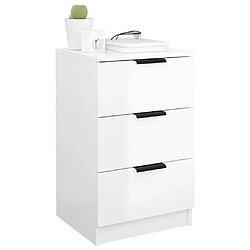 Avis vidaXL Tables de chevet 2 pcs blanc brillant 40x36x65 cm