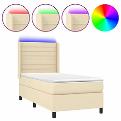 Sommier à lattes,Cadre à lattes de lit pour Adulte matelas et LED Crème 80x200cm Tissu -MN57378