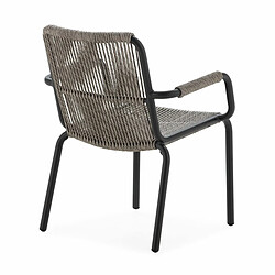 Acheter Chaise de jardin Thai Natura Noir Gris osier Aluminium 60 x 81 x 61 cm