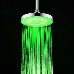 8 ""led pomme de douche pluie contrôle de la température de la salle de bain 3 couleur lueur lumière 7 couleurs