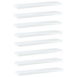 vidaXL Panneaux de bibliothèque 8 pcs blanc brillant bois d’ingénierie