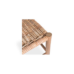 ICONIK INTERIOR Tabouret carré en rotin - Style Boho Bali - Petit - Senay Bois naturel pas cher