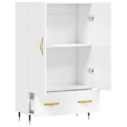 Acheter vidaXL Buffet haut blanc brillant 69,5x31x115 cm bois d'ingénierie