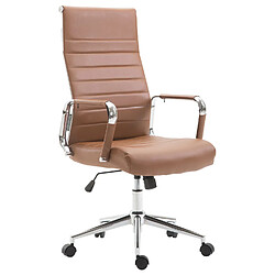 Decoshop26 Fauteuil de bureau en synthétique marron avec assise rembourrée pivotant BUR10242