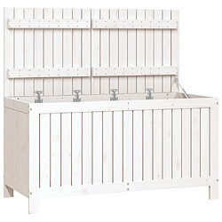 Helloshop26 Coffre boîte meuble de jardin rangement blanc 121 x 55 x 64 cm bois de pin 02_0013070