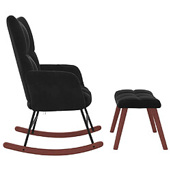 Avis vidaXL Chaise à bascule avec repose-pied Noir Velours