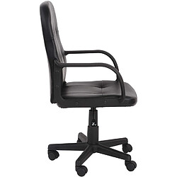 Helloshop26 Chaise de bureau pivotante avec hauteur réglable siège ergonomique en synthétique noir fauteuil de bureau pour ordinateur gamer 01_0000082