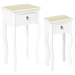 The Home Deco Factory Lot de 2 sellettes avec tiroir en MDF Victoria.