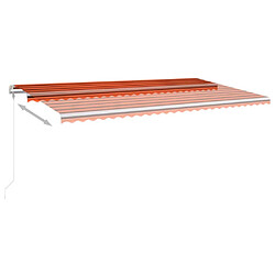 Avis Maison Chic Auvent automatique de porte capteur | Store banne de vent LED 600x350 cm Orange marron -GKD57815