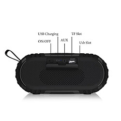 Yonis Enceinte Bluetooth Portable Sans Fil 10W Son Stéréo Support Carte TF FM,