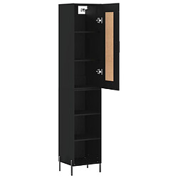 Avis vidaXL Buffet haut Noir 34,5x34x180 cm Bois d'ingénierie