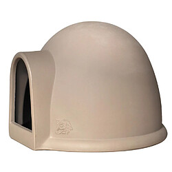 Niche pour chien grande taille igloo en résine 85 x h65cm taupe jardin extérieur 