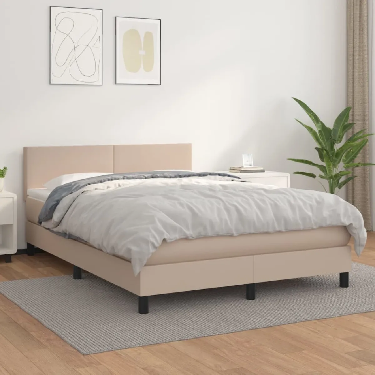 Maison Chic Lit Adulte - Lit simple Lit à sommier tapissier avec matelas moelleux - Meuble de Chambre - Cappuccino 140x200 cm -MN48963