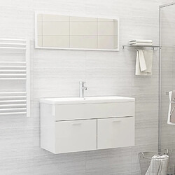 vidaXL Ensemble de meubles de salle de bain 2 pcs blanc brillant