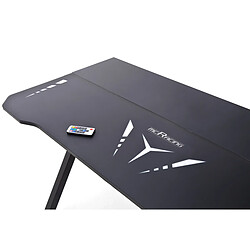 Avis Pegane Bureau d'ordinateur / table de jeu en métal coloris noir + LED - Longueur 120 x Hauteur 73 x Profondeur 60 cm