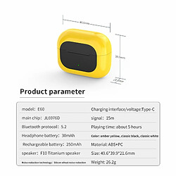 Casque Bluetooth Sans Fil E60 En Cours D'Exécution Écouteurs De Musique De Sport Avec Microphone Pour Android Ios Jaune Noir