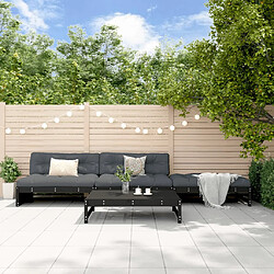 vidaXL Salon de jardin 4 pcs noir bois massif de pin