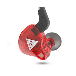 LUUCOZK QKZ AK6 Casque intra-auriculaire universel de sport HiFi Sound 3,5 mm Écouteurs pour téléphonesTablette-Rouge