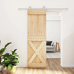 vidaXL Porte coulissante et kit de quincaillerie 70x210 cm pin massif 