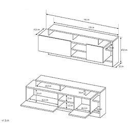 Vente-Unique Mur TV avec rangements - Coloris : Naturel et anthracite - IDESIA pas cher