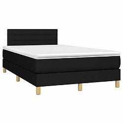 Avis Maison Chic Lit adulte- Lit + matelas + LED,Sommier à lattes de lit matelas et LED noir 120x190 cm tissu -GKD48670