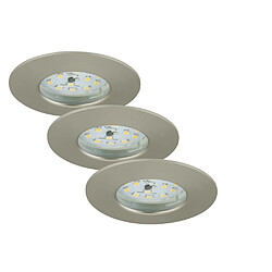 Briloner Leuchten Set 3 Spots Encastrable LED BRILONER Mod 5W Ip44 Clii Nickel Mat Ronds