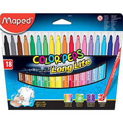 Maped Feutre COLOR'PEPS, étui en carton de 18, largeur du () 