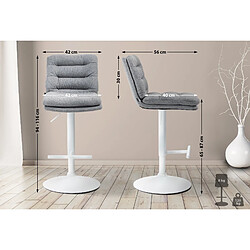 Non Tabouret de bar Damar tissu blanc