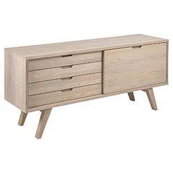 Toilinux Buffet en panneaux de particules avec 4 tiroirs et 1 porte coulissante - Beige Toilinux - Buffet en panneaux de particules avec 4 tiroirs et 1 porte coulissante - Beige - Scandinave