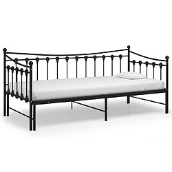 Acheter vidaXL Cadre de canapé-lit extensible Noir Métal 90x200 cm