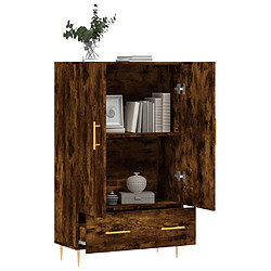 Avis vidaXL Buffet haut chêne fumé 69,5x31x115 cm bois d'ingénierie