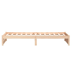 vidaXL Cadre de lit Blanc Bois massif 100x200 cm pas cher