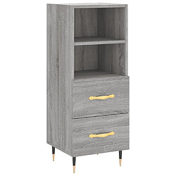 Maison Chic Buffet,Meuble de Rangement,commode pour salon,Cuisine Sonoma gris 34,5x34x180 cm Bois d'ingénierie -MN95585 pas cher