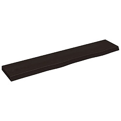 vidaXL Étagère murale marron foncé 100x20x4cm bois chêne massif traité