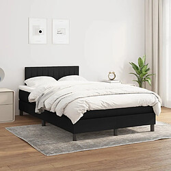 Maison Chic Structures de lit + matelas,Lit à sommier tapissier avec matelas Noir 120x200 cm Tissu -MN53123