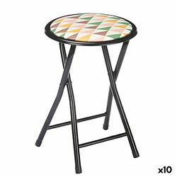 Gift Decor Tabouret Pliant Geometric Noir PVC Métal 30 x 30 x 45 cm (10 Unités) 