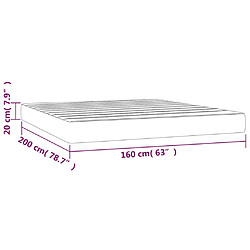 vidaXL Matelas de lit à ressorts ensachés Marron foncé 160x200x20 cm pas cher