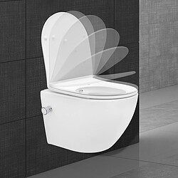 Avis Ecd Germany WC suspendu en céramique avec fonction de bidet Soft-Close White