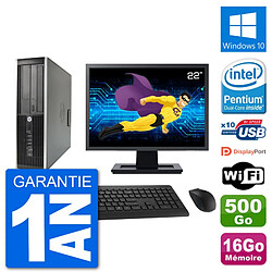 PC HP Compaq 6200 Pro SFF Ecran 22" G630 RAM 16Go Disque 500Go Windows 10 Wifi · Occasion 