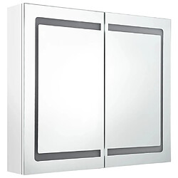 Helloshop26 Armoire de salle de bain à miroir led 80 x 12 x 68cm blanc brillant 02_0006584 