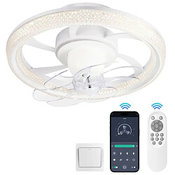 FIMEI Ventilateur de plafond NACATIN 360° ROTATION -6 Vitesses -Fonction Minuterie 48cm