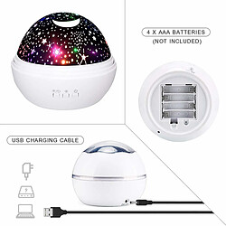 Acheter Universal Lumière de projection étoilée LED rotative Star Dance Sky Projector pour enfants, 8 lumières romantiques lumière pour enfants bébé aide au sommeil pour se détendre ou faire la fête, (blanc)