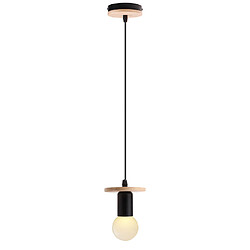 Stoex Lampe À Suspension Créative en Bois Suspension Luminaire Rétro Plafonnier Moderne Pour Café Club Bar Noir 