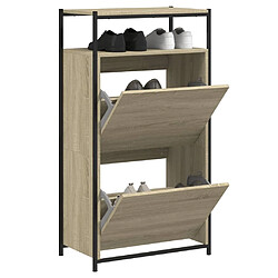 Maison Chic Armoire à chaussures | Meuble de rangement à chaussures Meuble d'Entrée chêne sonoma 60x34x112cm bois d'ingénierie -MN32979