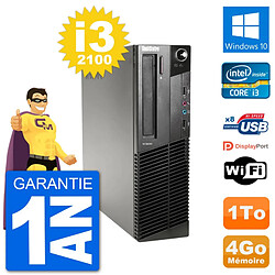 PC Lenovo M91p SFF Intel i3-2100 RAM 4Go Disque Dur 1To Windows 10 Wifi · Occasion 